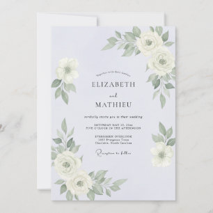 Convites Casamento de Eucalipto com Folhagem de Vinca Prata