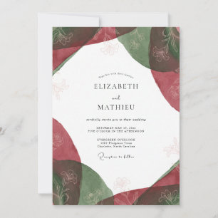 Convites Casamento de Eucalipto com Folhagem Esmeralda Carm