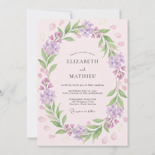 Convites Casamento de Eucalipto com Folhagem Lavanda Roxa