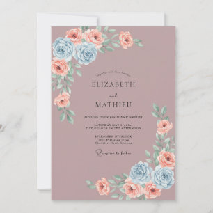 Convites Casamento de Eucalipto com Folhagem Lilás Empoeira