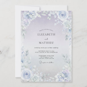 Convites Casamento de Eucalipto com Folhagem Lilás Gelo