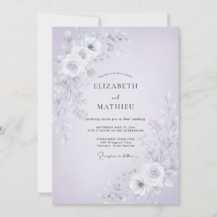 Convites Casamento de Eucalipto com Folhagem Lilás Prateada