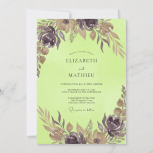 Convites Casamento de Eucalipto com Folhagem Mauve Pistácio