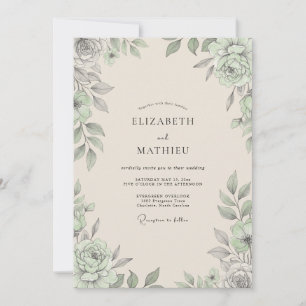 Convites Casamento de Eucalipto com Folhagem Prateada Champ
