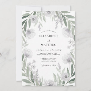Convites Casamento de Eucalipto com Folhagem Prateada Suave