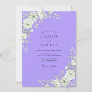 Convites Casamento de Eucalipto com Folhagem Violeta Branca