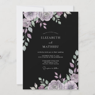 Convites Casamento de Eucalipto com Folhagem Violeta Temper