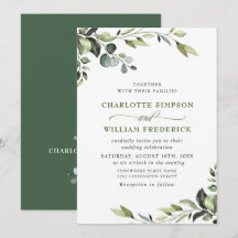 Casamento de Eucalipto Elegante em Aquarela Verde