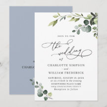 Casamento de Eucalipto Elegante em Aquarela Verde