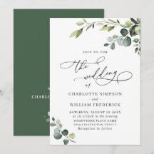 Casamento de Eucalipto Elegante em Aquarela Verde