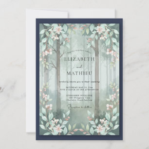 Convites Casamento de Eucalipto em Bosque Nebuloso