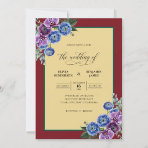 Convites Casamento de Eucalipto Flor de Ámbar Crisântemo Ca
