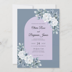 Convites Casamento de Eucalipto Flor de Lilás Prata