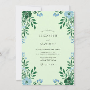 Convites Casamento de Eucalipto Folhagem Céu Mint
