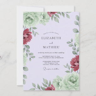 Convites Casamento de Eucalipto Folhagem de Crimson Sage
