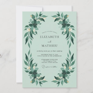 Convites Casamento de Eucalipto Folhagem Espuma de Menta