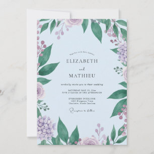 Convites Casamento de Eucalipto Folhagem Lavanda