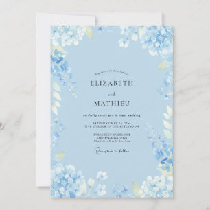 Convites Casamento de Eucalipto Folhagem Periwinkle em Pó