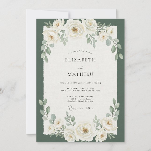 Convites Casamento de Eucalipto Folhagem Persistente (Frente)