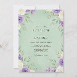 Convites Casamento de Eucalipto Folhagem Pistache Âmbar