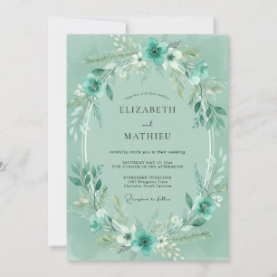 Convites Casamento de Eucalipto Folhagem Verde Menta Espuma