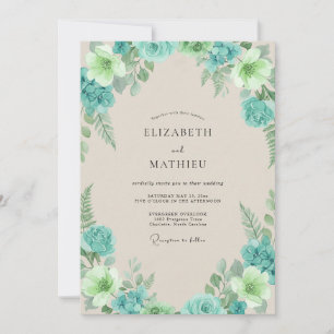 Convites Casamento de Eucalipto Folhagem Verde-Mint