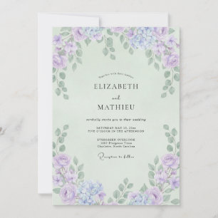 Convites Casamento de Eucalipto Folhagem Violeta Menta