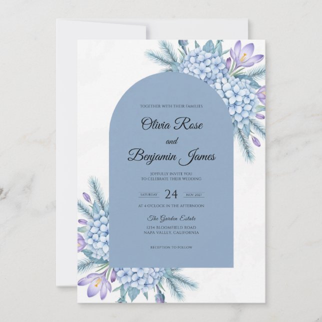 Convites Casamento de Eucalipto Jacinto Vinca (Frente)