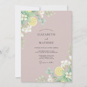 Convites Casamento de Eucalipto Limão Roxo Suave