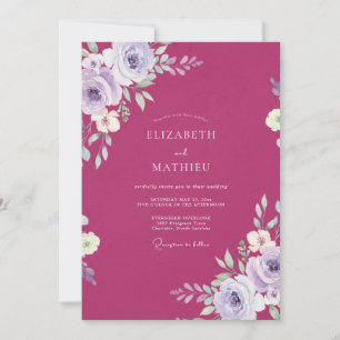 Convites Casamento de Eucalipto Macio Folhagem Lilás Magent