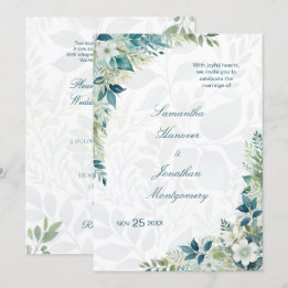 Convites Casamento de Eucalipto Marfim Verde Salvia
