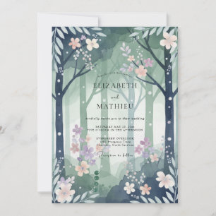 Convites Casamento de Eucalipto na Floresta de Madeira de A