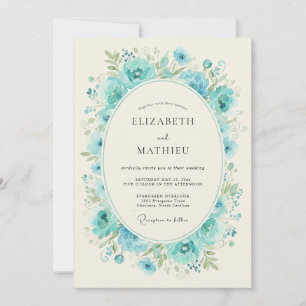 Convites Casamento de Eucalipto Ranúnculo Azul