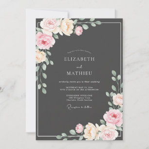 Convites Casamento de Eucalipto Ranunculus Rosa Pétala Carv