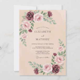 Convites Casamento de Eucalipto Ranunculus Roxo Macio