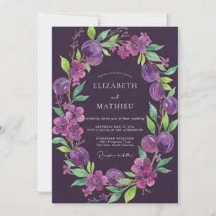 Convites Casamento de Eucalipto Roxo Ameixa Deep Purple
