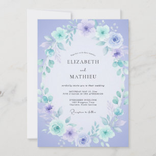 Convites Casamento de Eucalipto Suave com Folhagem Azul-Per