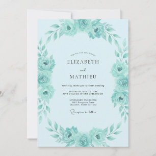 Convites Casamento de Eucalipto Suave Folhagem Aqua Mint