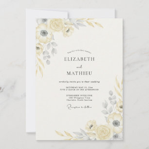 Convites Casamento de Eucalipto Suave Folhagem Dourada Cham
