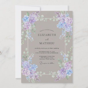 Convites Casamento de Eucalipto Suave Folhagem Periwinkle B
