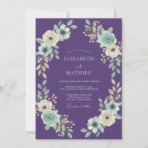 Convites Casamento de Eucalipto Suave Folhagem Violeta Ment