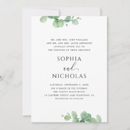 Convites Casamento de Eucalipto Verde | Botânico Elegante