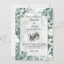 Casamento de eucalipto verde com cor aquosa modern