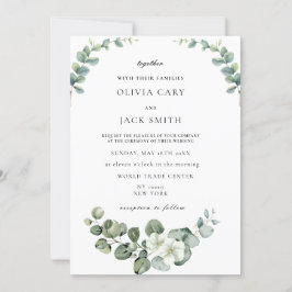 Convites Casamento de Eucalyptus aquarela Rustic Greenery