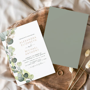 Convites Casamento de Eucalyptus com Greenerescência Botâni