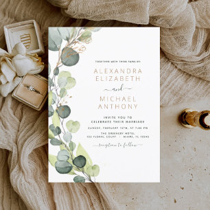 Convites Casamento de Eucalyptus com Greenerescência Botâni