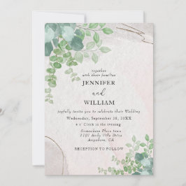 Convites Casamento de Eucalyptus com Verduras Botânicas Rus