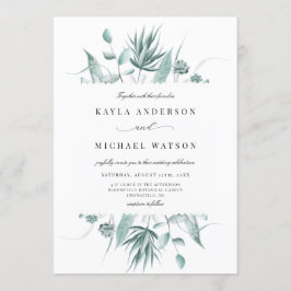 Convites Casamento de Eucalyptus Vermelhos e Vermelhos