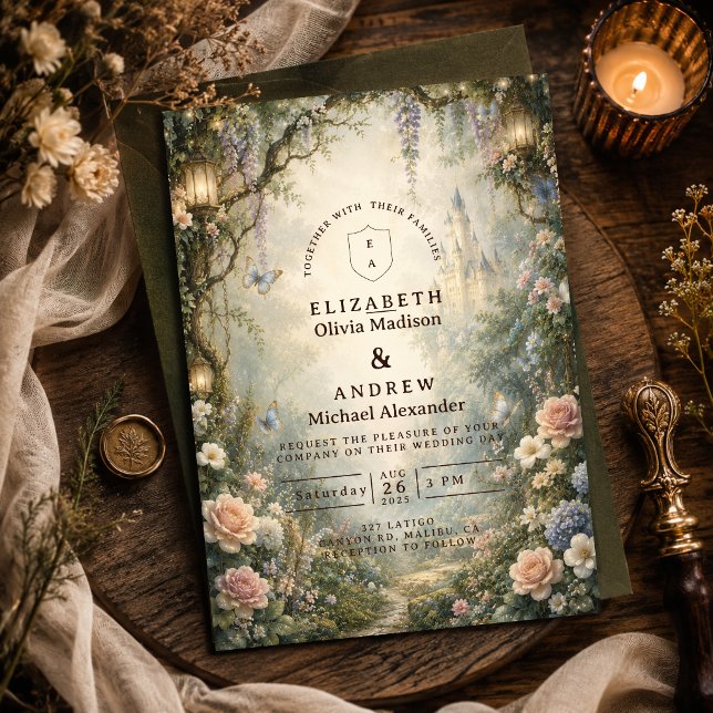 Convites Casamento de Fada Caprichosa da Floresta (Criador carregado)
