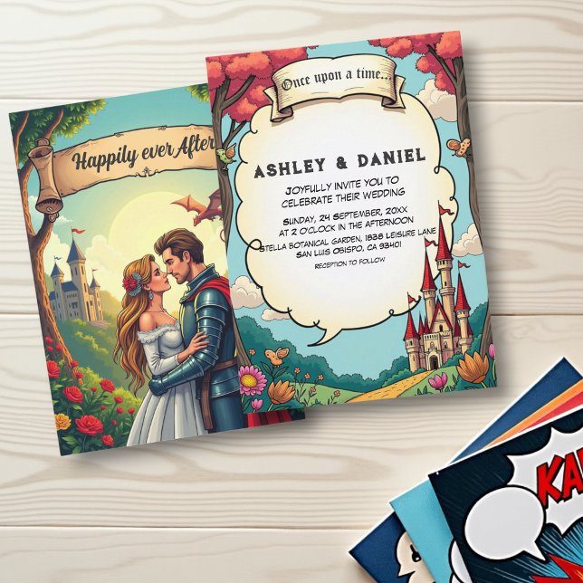 Convites Casamento de Fairytale do Castelo da Floresta Enca (Criador carregado)